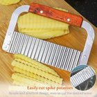 Potato Crinkle Cutter Dough Wavy Slicer Steel Kitchen Vegetable Chip Blade Knife - Aimall
