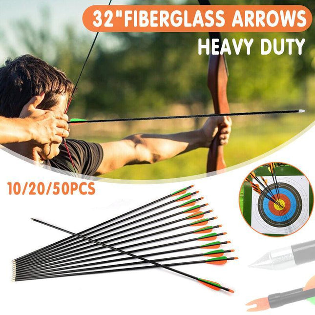 10X/20X/50X 32" FiberGlass Arrows Archery Hunting Compound Bow Fiber Glass Bows - Aimall
