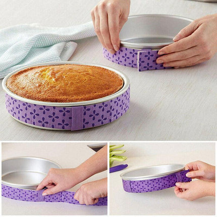 2PCS Cake Pan Strips Heat Protection Belt Bake Even Strip Moist Baking Tool AU - Aimall