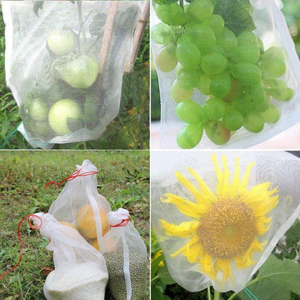 50/100 Fruit Net Bags Agriculture Garden Vegetable Protection Mesh Insect Proof - Aimall