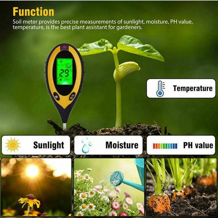 4 in 1 Soil PH Tester Moisture Sunlight Light Test Meter for Garden Plant Lawns - Aimall