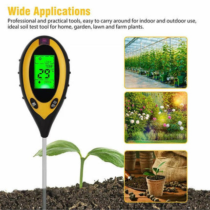 4 in 1 Soil PH Tester Moisture Sunlight Light Test Meter for Garden Plant Lawns - Aimall
