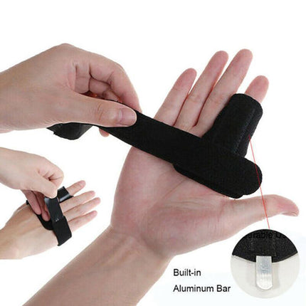 Adjustable Finger Splint Brace Trigger Finger Support Fracture Fix Pain ReliefAU - Aimall