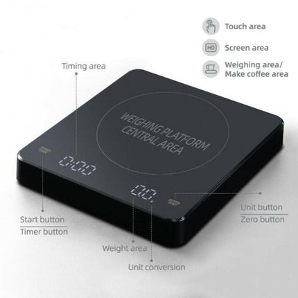 Electronic Digital Coffee Scale With Timer Precision High Display 3Kg/0.1g AU - Aimall