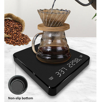 Electronic Digital Coffee Scale With Timer Precision High Display 3Kg/0.1g AU - Aimall