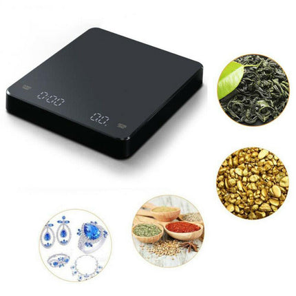 Electronic Digital Coffee Scale With Timer Precision High Display 3Kg/0.1g AU - Aimall