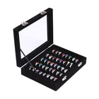 Velvet Ring Earring Jewelry Display Organizer Box Tray Holder Storage Case - Aimall