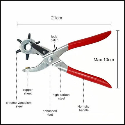 2- 4.5mm Revolving Leather Belt Eyelet Hole Punch Puncher Plier Craft Tool AU - Aimall