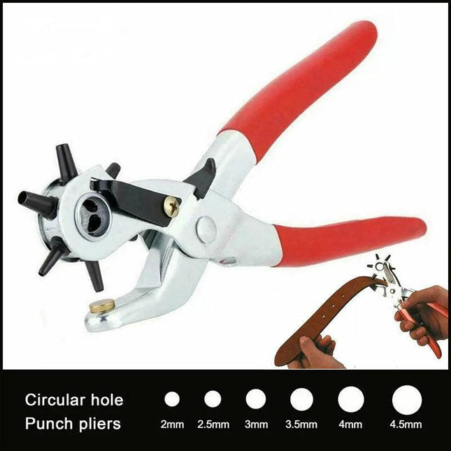 2- 4.5mm Revolving Leather Belt Eyelet Hole Punch Puncher Plier Craft Tool AU - Aimall