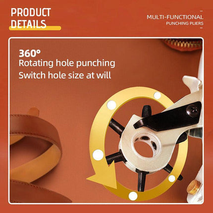 2- 4.5mm Revolving Leather Belt Eyelet Hole Punch Puncher Plier Craft Tool AU - Aimall