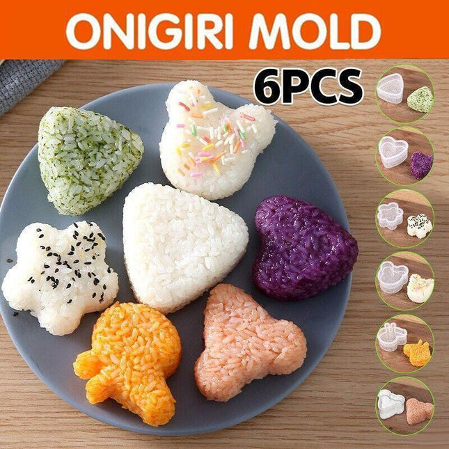 6X Onigiri Mold Sushi Rolls Rice Ball Bento Press Maker Mould DIY Kitchen Tools - Aimall
