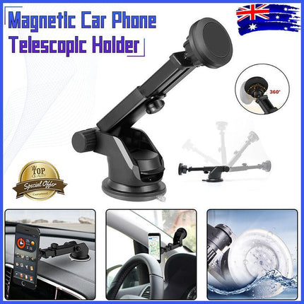 360° Magnetic Car Phone Telescopic Holder Mount Dashboard Windshield GPS Stand - Aimall