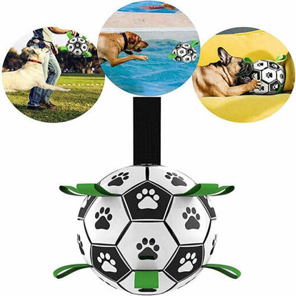 Interactive Pet Football Dog Toys Grab Tabs Outdoor Training Soccer Chew Balls - Aimall