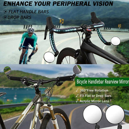 MTB Mountain Bike Rearview Mirror Bicycle Handlebar Convex Rear View Mirror AU - Aimall