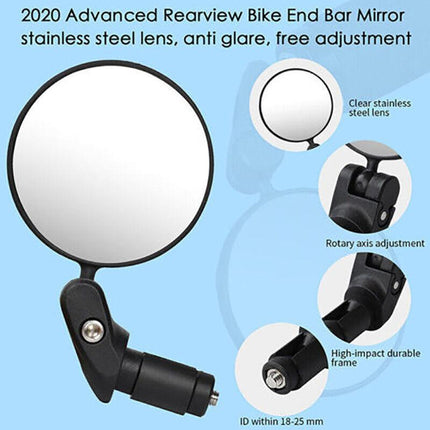 MTB Mountain Bike Rearview Mirror Bicycle Handlebar Convex Rear View Mirror AU - Aimall