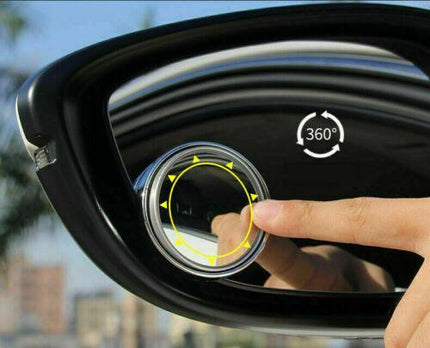 2x Blind Spot Car Mirror 360° Wide Angle Adjustable Rear Side View Convex Silver - Aimall