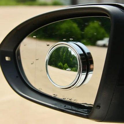 2x Blind Spot Car Mirror 360° Wide Angle Adjustable Rear Side View Convex Silver - Aimall