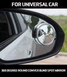 2x Blind Spot Car Mirror 360° Wide Angle Adjustable Rear Side View Convex Silver - Aimall