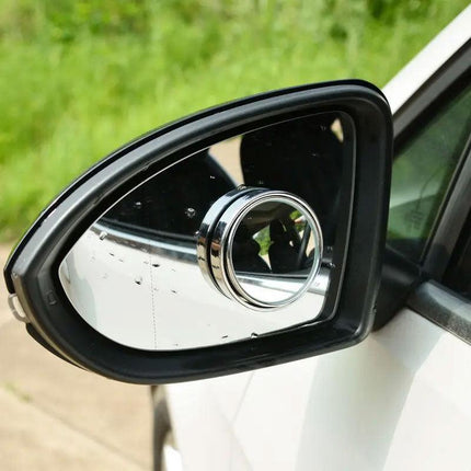 2x Blind Spot Car Mirror 360° Wide Angle Adjustable Rear Side View Convex Silver - Aimall