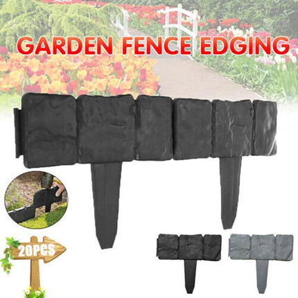 20pcs Plastic Garden Edging Lawn Yard Plant Flower Grass Fence Border Outdoor AU - Aimall