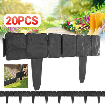 20pcs Plastic Garden Edging Lawn Yard Plant Flower Grass Fence Border Outdoor AU - Aimall