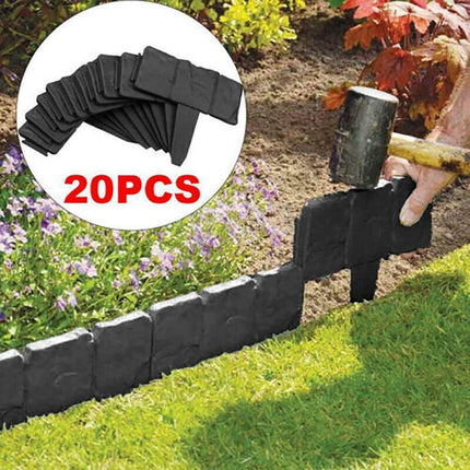 20pcs Plastic Garden Edging Lawn Yard Plant Flower Grass Fence Border Outdoor AU - Aimall