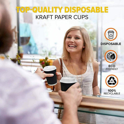 Disposable Coffee Cups 8oz 12oz 16oz Bulk Takeaway Paper Triple Wall Take Away - Aimall