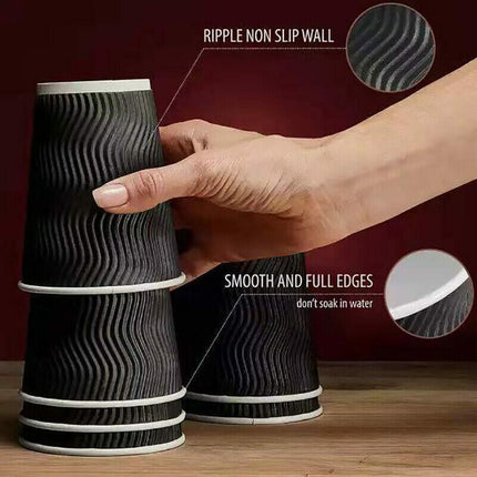 Disposable Coffee Cups 8oz 12oz 16oz Bulk Takeaway Paper Triple Wall Take Away - Aimall