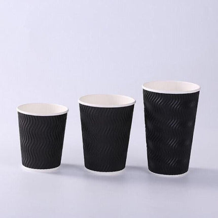 Disposable Coffee Cups 8oz 12oz 16oz Bulk Takeaway Paper Triple Wall Take Away - Aimall