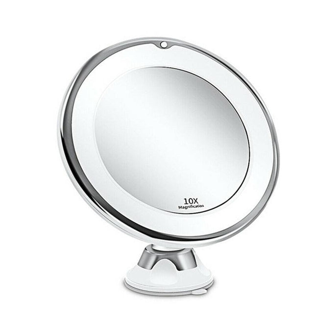 10x Magnifying Makeup Cosmetic Beauty Bathroom Mirror with LED Light 360° Spin - Aimall