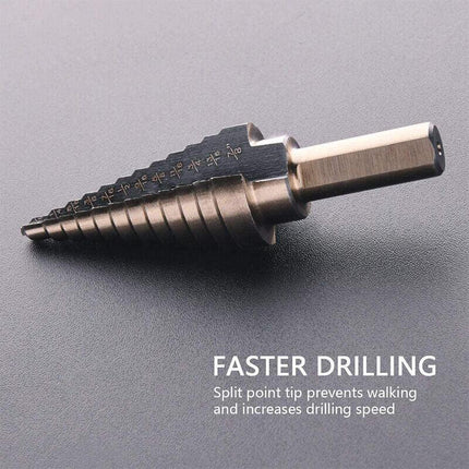 5PCS HSS Step Steel Cone Drill Hole Cutter Titanium Bits Set Kit + Aluminum Case - Aimall