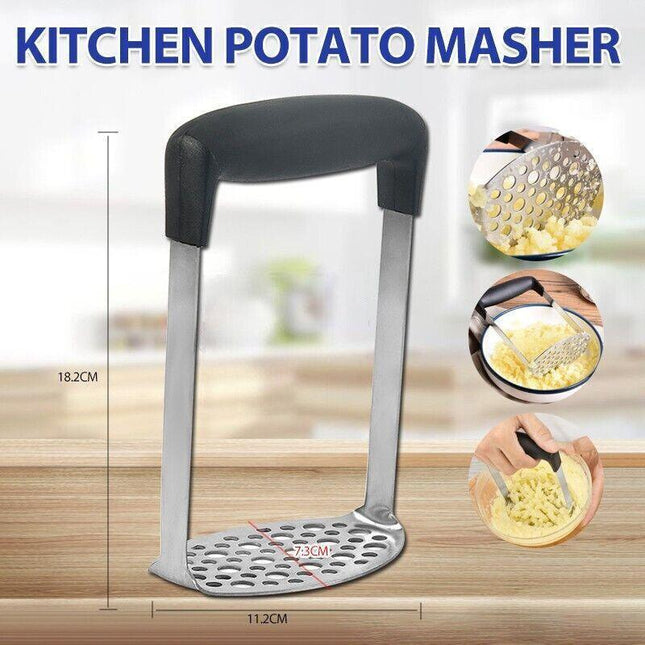 Potato Masher Vegetable Tool Stainless Steel Heat Kitchen Resistant Press Rice A - Aimall