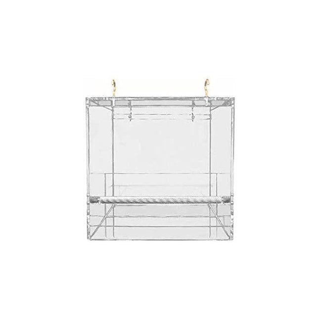 AU Acrylic Automatic Parrot Feeder No Mess Bird Cage Seed Feeding Container Box - Aimall
