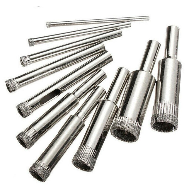 10 Pcs Diamond Glass Drill Set Drill Bit Cutter Drill Holes Saw Core Drill Tool - Aimall