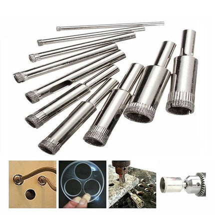 10 Pcs Diamond Glass Drill Set Drill Bit Cutter Drill Holes Saw Core Drill Tool - Aimall