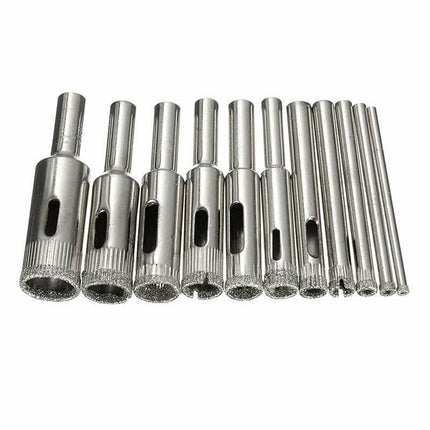 10 Pcs Diamond Glass Drill Set Drill Bit Cutter Drill Holes Saw Core Drill Tool - Aimall