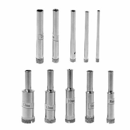 10 Pcs Diamond Glass Drill Set Drill Bit Cutter Drill Holes Saw Core Drill Tool - Aimall