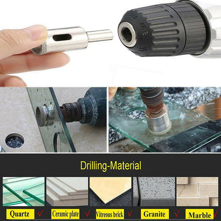 10 Pcs Diamond Glass Drill Set Drill Bit Cutter Drill Holes Saw Core Drill Tool - Aimall