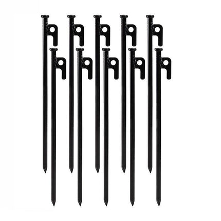 10PCS 30cm Heavy Duty Steel Metal Tent Canopy Camping Stakes Peg Ground Nail 4WD - Aimall