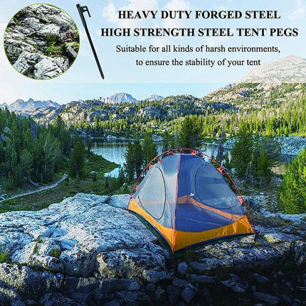 10PCS 30cm Heavy Duty Steel Metal Tent Canopy Camping Stakes Peg Ground Nail 4WD - Aimall