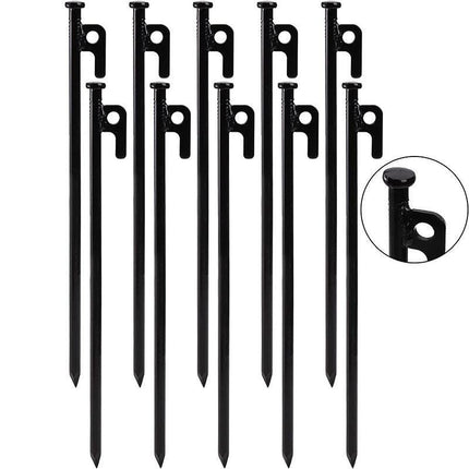 10PCS 30cm Heavy Duty Steel Metal Tent Canopy Camping Stakes Peg Ground Nail 4WD - Aimall