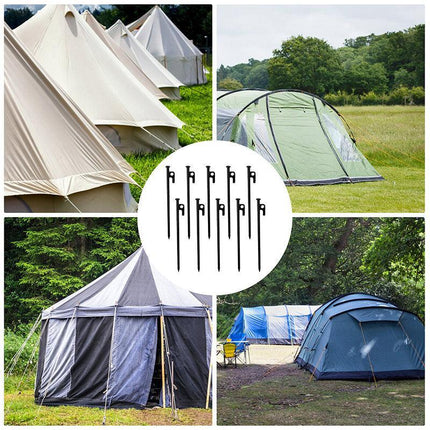 10PCS 30cm Heavy Duty Steel Metal Tent Canopy Camping Stakes Peg Ground Nail 4WD - Aimall