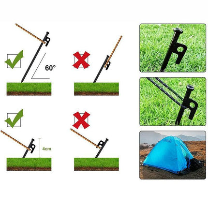 10PCS 30cm Heavy Duty Steel Metal Tent Canopy Camping Stakes Peg Ground Nail 4WD - Aimall