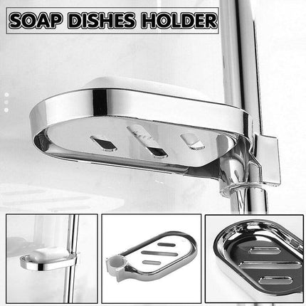 Adjustable Rail Slide Bathroom Bath Shower Soap Dishes Holder For 25 mm Home AU - Aimall