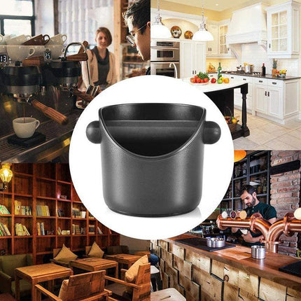 Coffee Waste Container Grinds Knock Box Tamper Tube Bin Black Bucket AU Stock - Aimall
