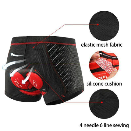Crocox Men's Cycling Shorts 3D Padded Riding Underwear Quick-Dry Bicycle Pants - Aimall