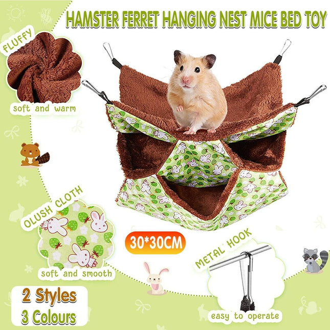NEW Guinea Pig Rat Hammock Hamster Ferret Hanging Nest Mice Bed Toy Warmer House - Aimall