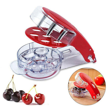 Cherry Pitter Olive Seed Squeeze Tool Handheld Stoner Remover Corer Kitchen Red - Aimall