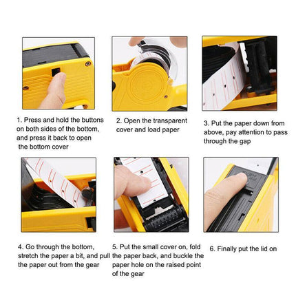 Tag Gun Labeller Kit with 6 Rolls Labels and 5 Inks Roller - Aimall