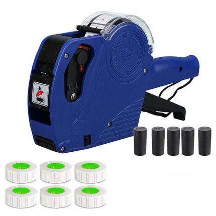 Tag Gun Labeller Kit with 6 Rolls Labels and 5 Inks Roller - Aimall